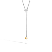 Classic Chain Hammered Gold and Silver Y-Shaped Slider Necklace