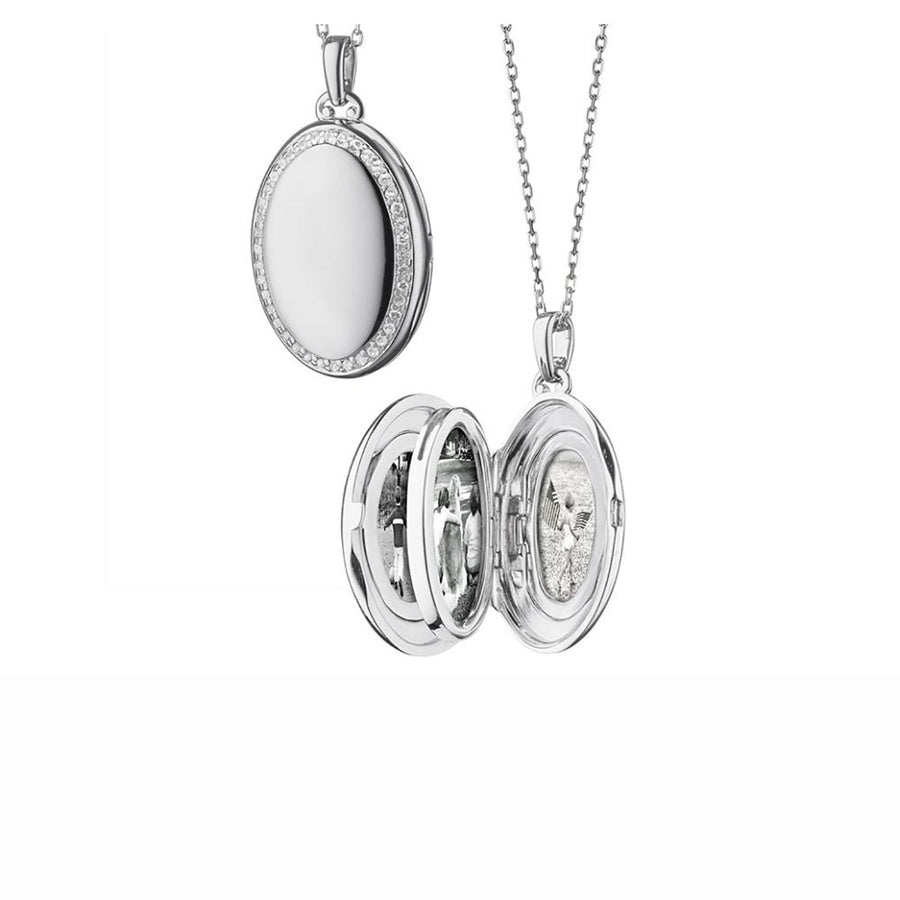 Four Image Midi Sapphire Locket Necklace