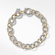 Medium Oval Link Chain Bracelet in Sterling Silver and 18k Yellow Gold