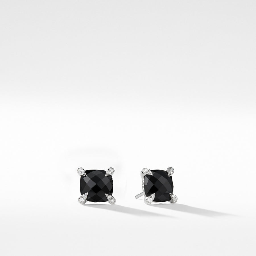 Chatelaine Stud Earrings with Black Onyx and Diamonds