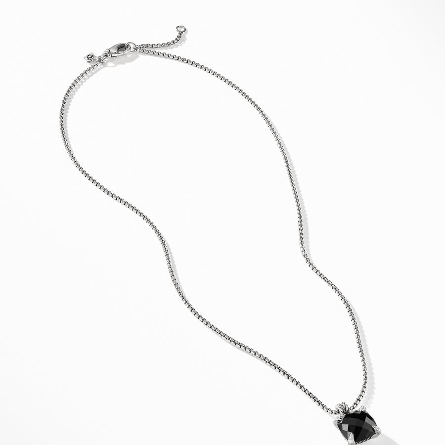 Chatelaine Pendant Necklace with Black Onyx and Diamonds