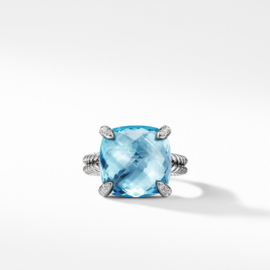 Chatelaine Ring with Blue Topaz Diamonds