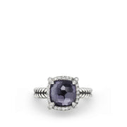 Chatelaine Pave Bezel Ring with Black Orchard and Diamonds
