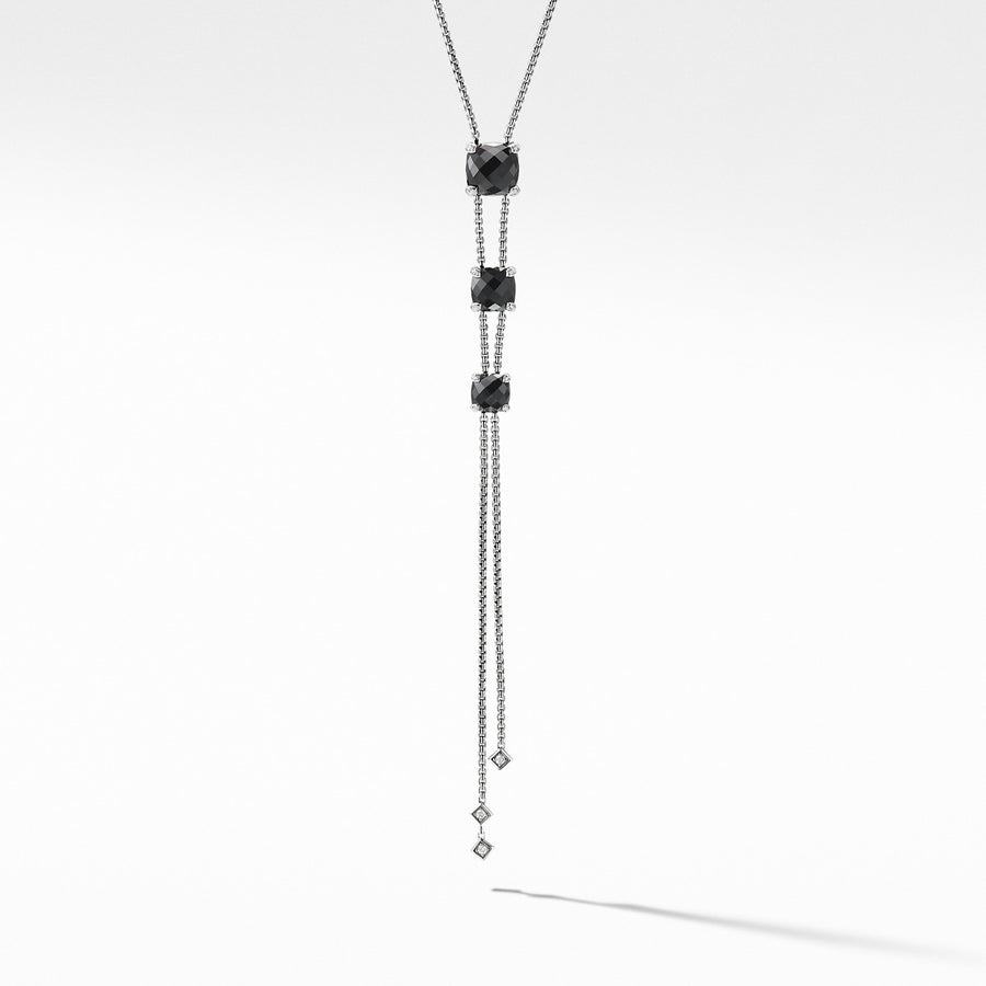Chatelaine Y Necklace with Black Onyx and Diamonds