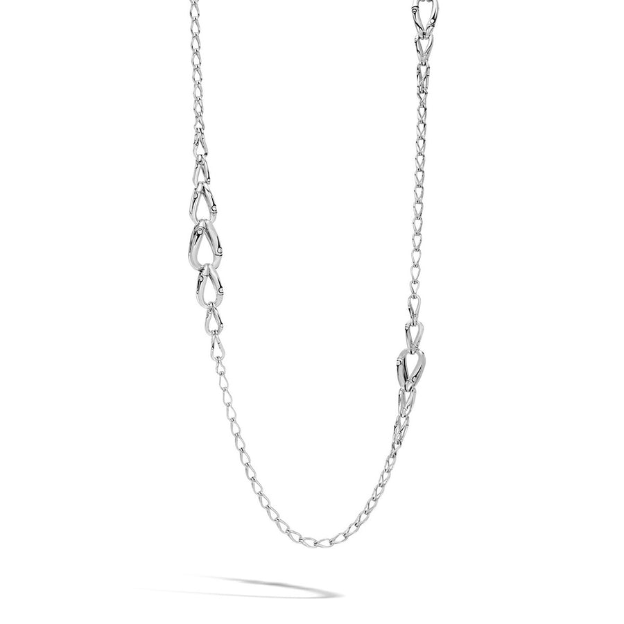 Bamboo Silver Link Necklace