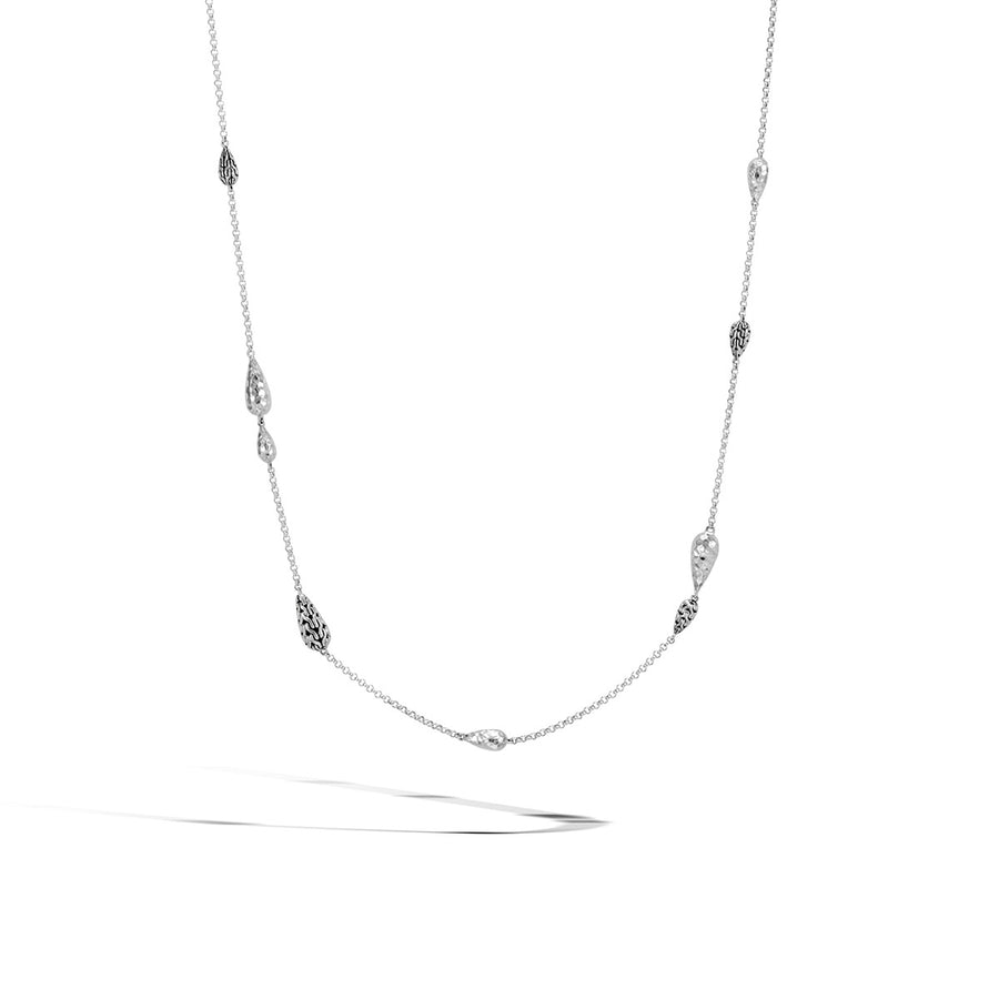 Classic Chain Hammered Silver Necklace