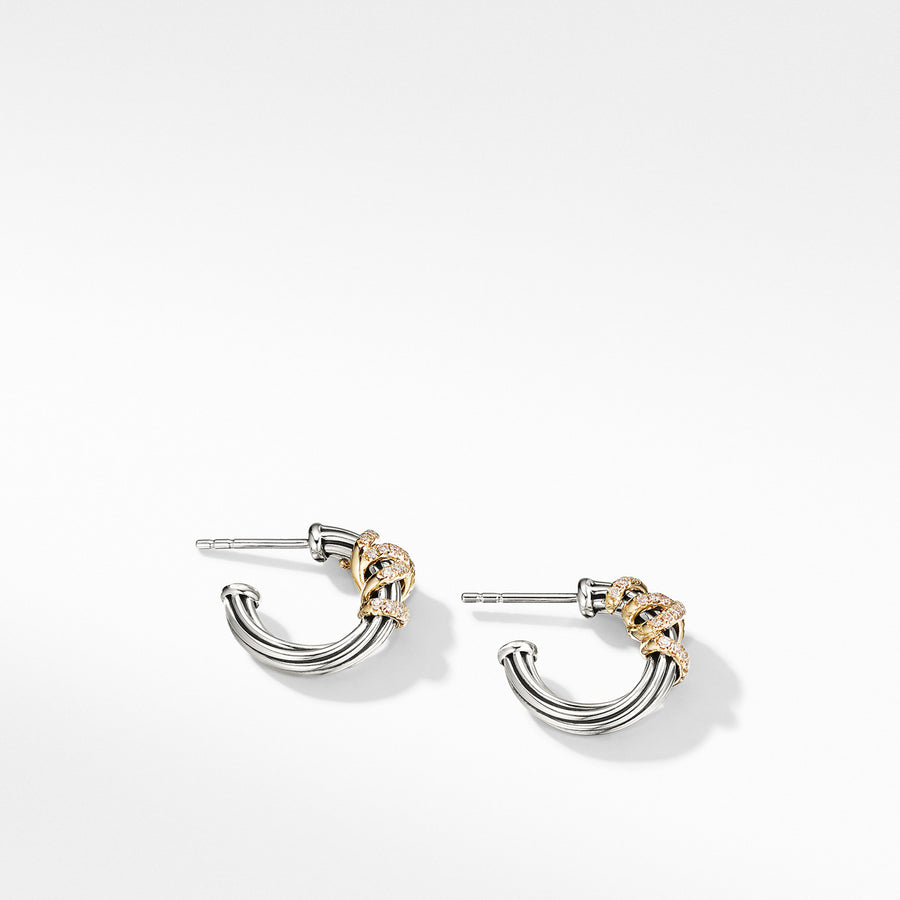 Helena Small Hoop Earrings with Diamonds and 18K Gold
