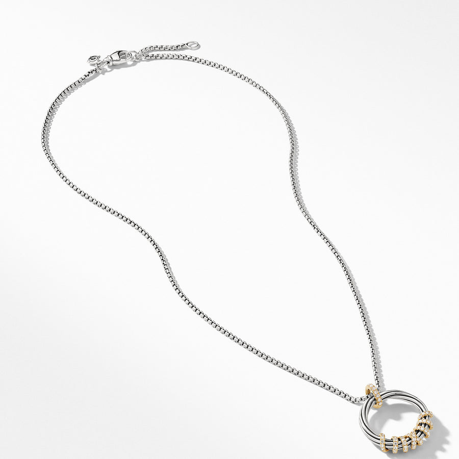 Helena Medium Pendant Necklace with Diamonds and 18K Gold