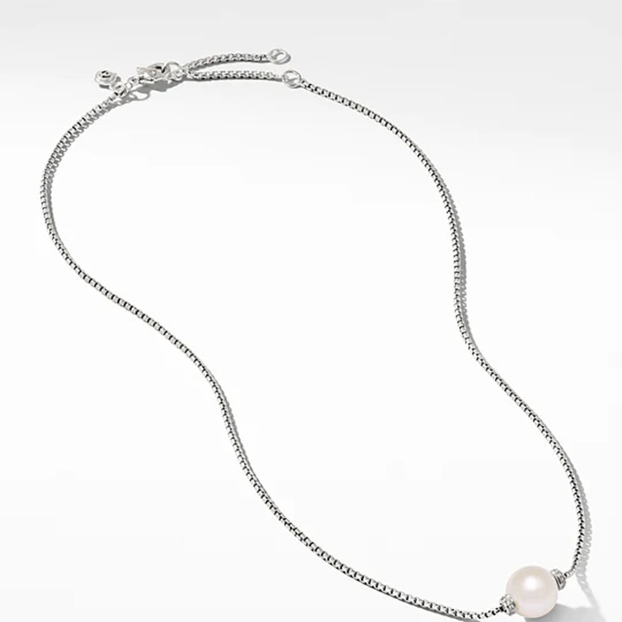 Solari Pendant Necklace with Diamonds and Freshwater Pearl