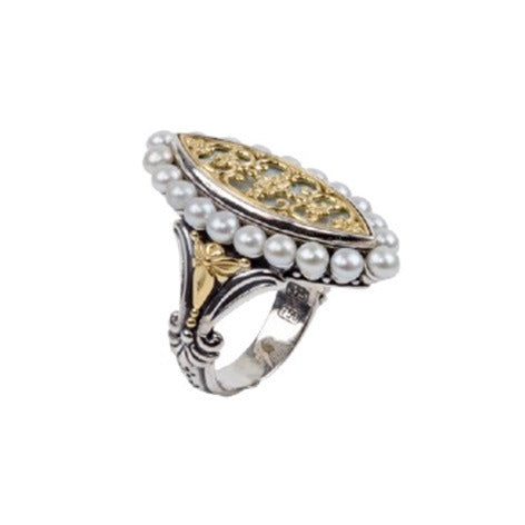 Mother of Pearl and Pearl Ring