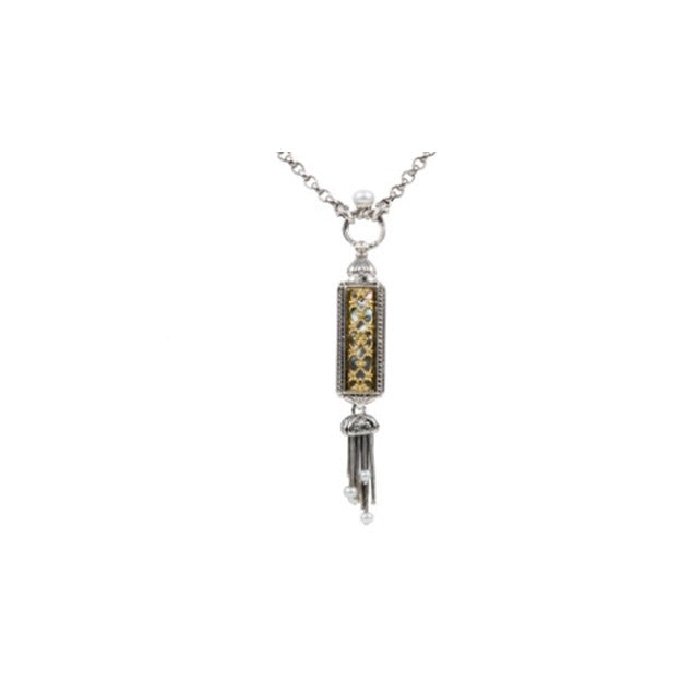 Mother of Pearl and Pearl Pendant Necklace