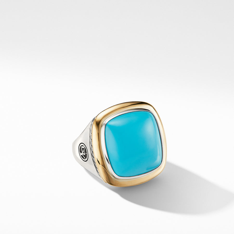 Albion Statement Ring with 18K Gold and Reconstituted Turquoise
