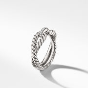 Cable Loop Ring with Diamonds