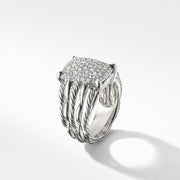 Tides Statement Ring with Pave Plate
