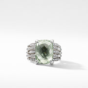 Tides Statement Ring with Prasiolite and Diamonds