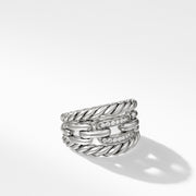 Wellesley Link Three-Row Ring with Diamonds