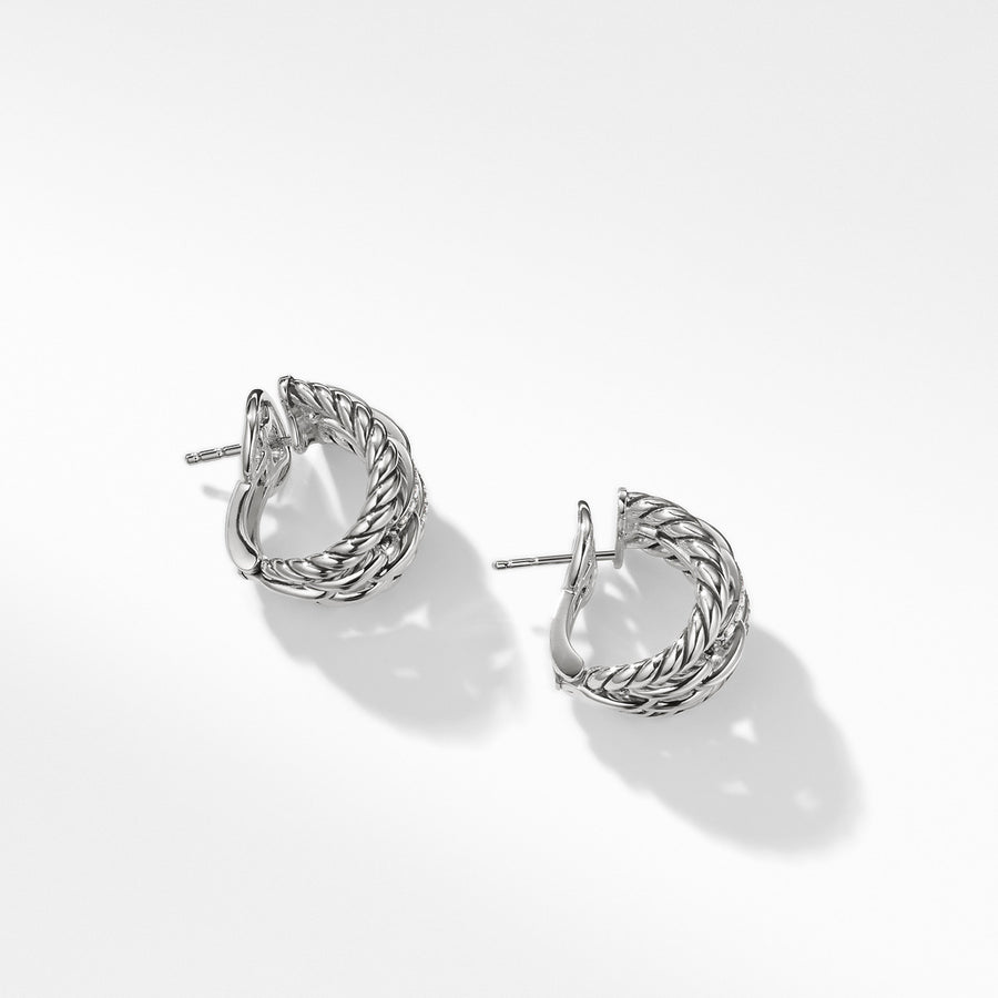 Wellesley Link Hoop Earrings with Diamonds