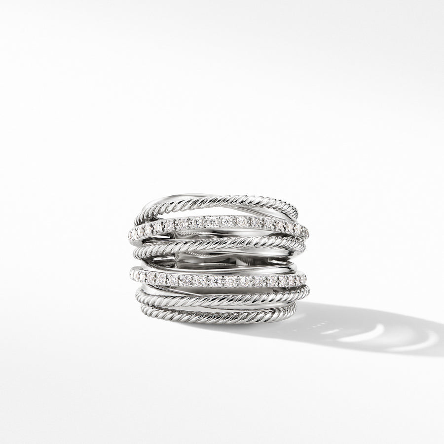 Crossover Wide Ring with Diamonds | Shreve & Co. | Shreve & Co. Jewelers