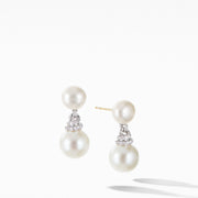 Continuance Pearl Drop Earrings with Diamonds
