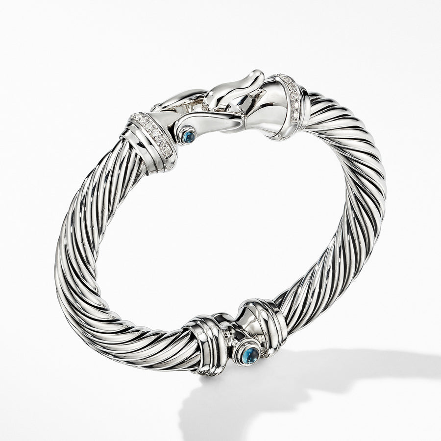 Cable Buckle Bracelet with Hampton Blue Topaz and Diamonds