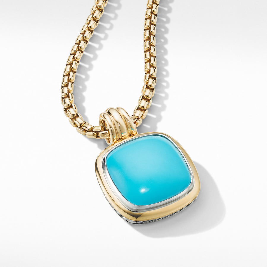Albion Pendant with Reconstituted Turquoise and 18K Yellow Gold