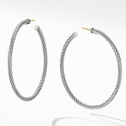 Large Cable Hoop Earrings