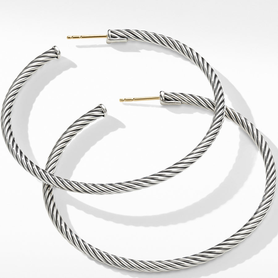 Large Cable Hoop Earrings