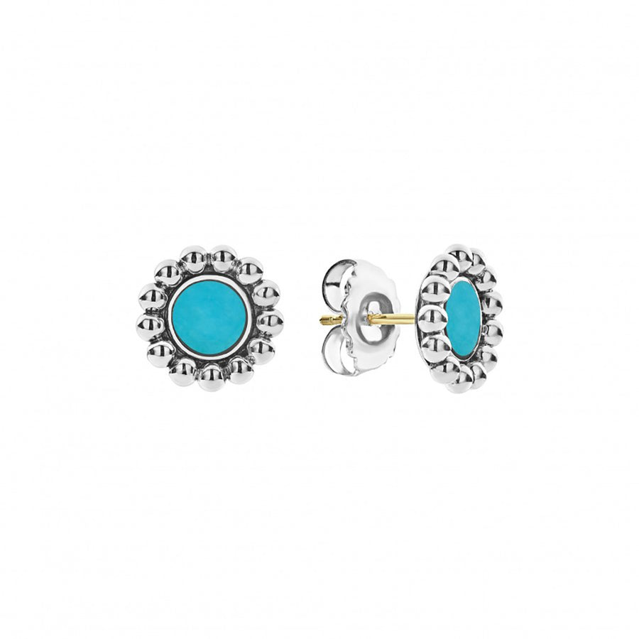 Maya Turquoise Circle Stud Earrings