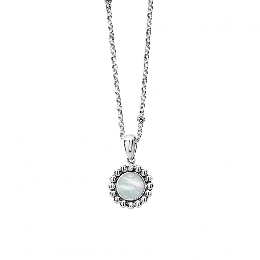 Maya Mother of Pearl Circle Pendant Necklace