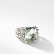 Tides Statement Ring with Prasiolite and Diamonds