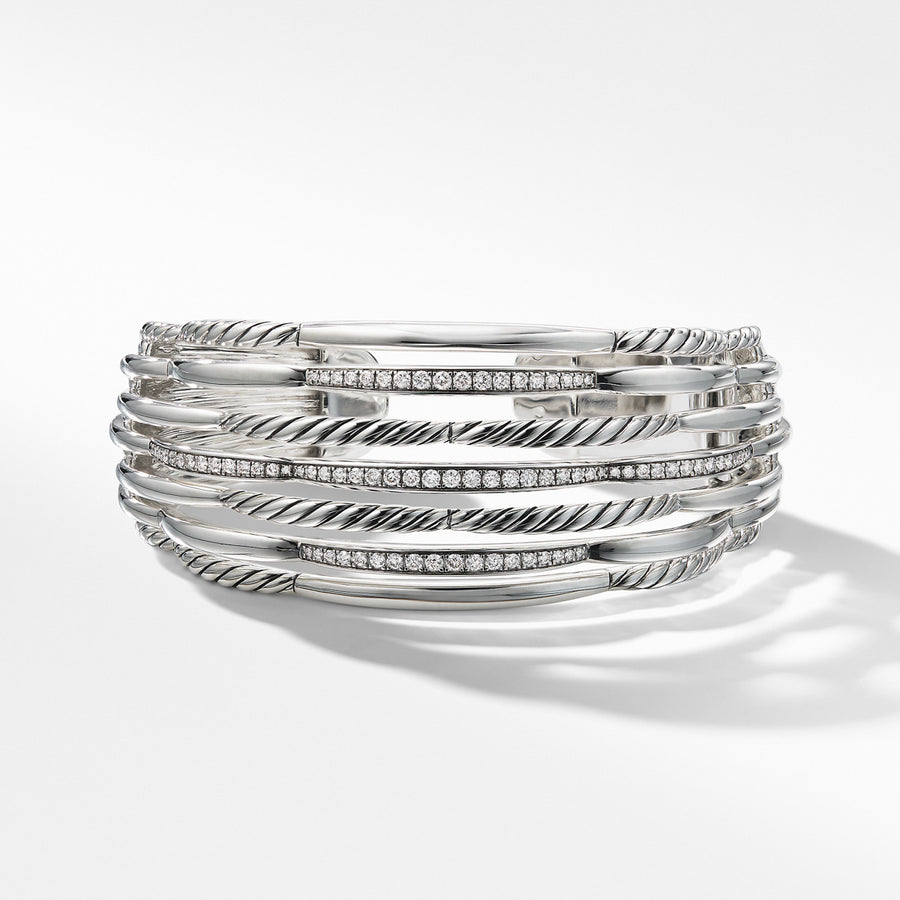 Tides Wide Woven Cuff with Diamonds