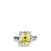 Chatelaine Pave Bezel Ring with Lemon Citrine and Diamonds
