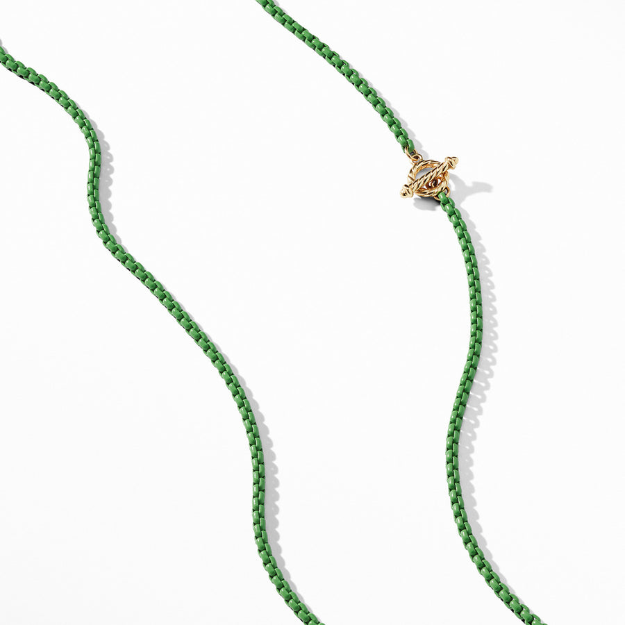 DY Bel Aire Chain Necklace in Green with 14K Gold Accents