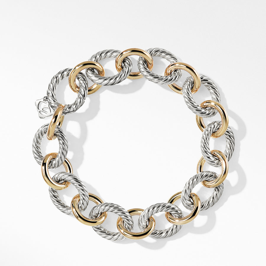 Oval Large Link Bracelet with Gold