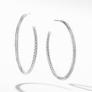Large Hoop Earrings with Pave Diamonds