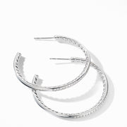Medium Hoop Earrings with Pave Diamonds