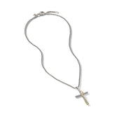 Crossover Cross Necklace with 18K Yellow Gold