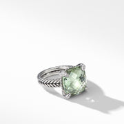 Chatelaine Ring with Prasiolite and Diamonds