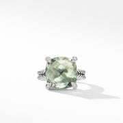 Chatelaine Ring with Prasiolite and Diamonds