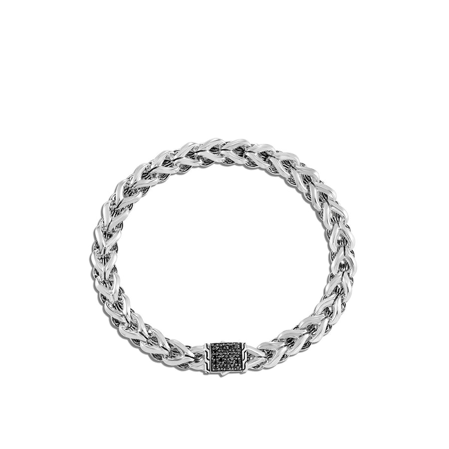 Asli Classic Chain Silver Link Bracelet with Black Sapphire