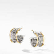 DY Origami Cable Huggie Hoops with 18K Yellow Gold