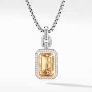 Novella Pendant with Champagne Citrine, Pave Diamonds and 18K Rose Gold